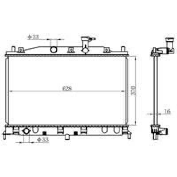 ORIS BHY036016 Radyatör Brazing Accent Era 1..4/1.6I 05 Ac Klimasız Mek 370X628X18 