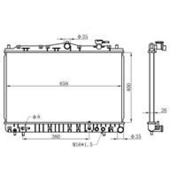 ORIS BHY043026 Radyatör Brazing Sonata 2.0I 91 Ac Klimasız Otom 400X658X26
