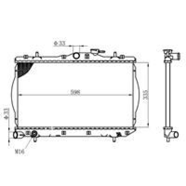ORIS BHY062016 Radyatör Brazing Accent 1.3/1.5 95-00 Ac Klimasız Mek 335X598X16 