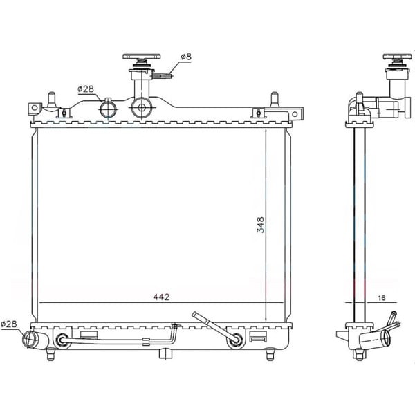 ORIS BHY079016 Radyatör Brazing At 350X428X16 İ10 1.1 CRDI/1.1İ 2008 67098