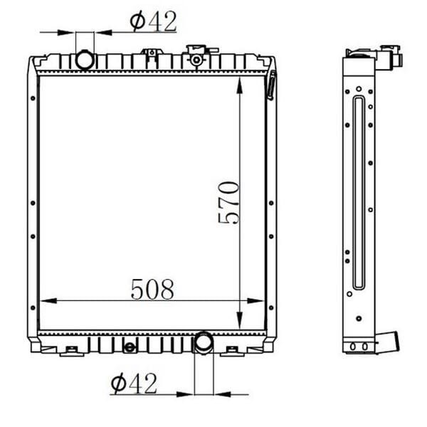 ORIS BHY080036 Radyatör Brazing Mt 570X508X36 Hd75 Kamyon