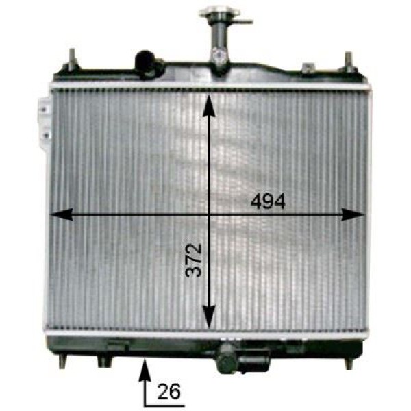 ORIS BHY081018 Radyatör Brazing Getz 1.5 CRDI 05 Ac Klimasız Mek 372X495X18