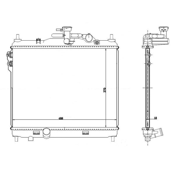 ORIS BHY082018 Radyatör Brazing Getz 1.5 CRDI 03 Mek Klimasız 495X370 