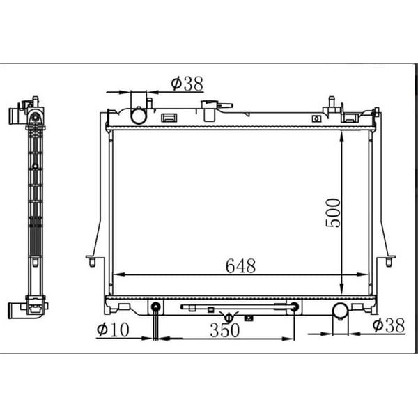 ORIS BIS060026 Radyatör Brazing Isuzu D-Max 12 Otomatik 500X648X26