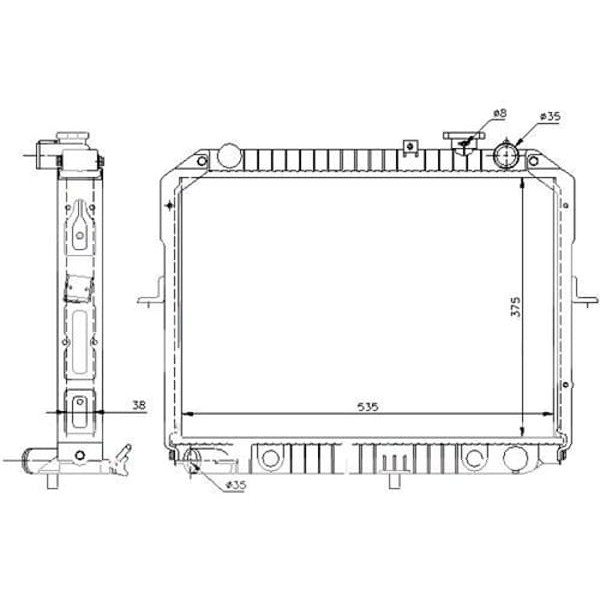 ORIS BKI018026 Radyatör Brazing Kia Pregio Mek 375X528X26 