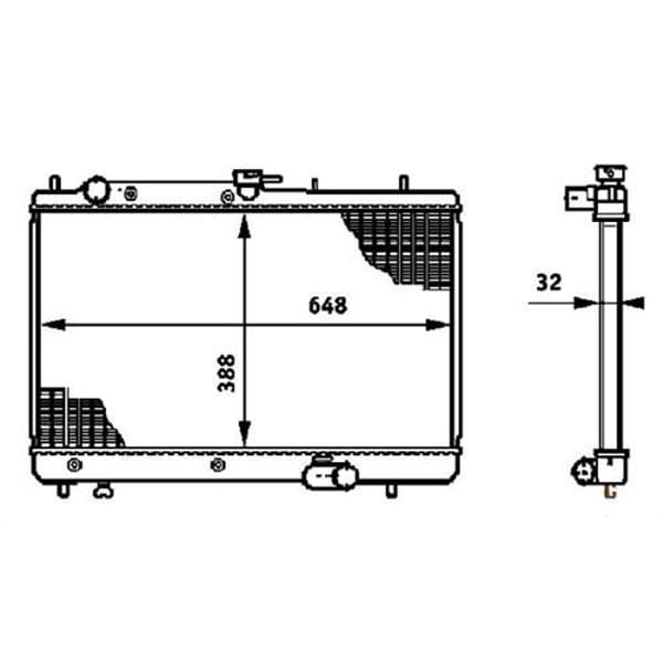 ORIS BKI021016 Radyatör Brazing Kia Sephia 93 375X648X16