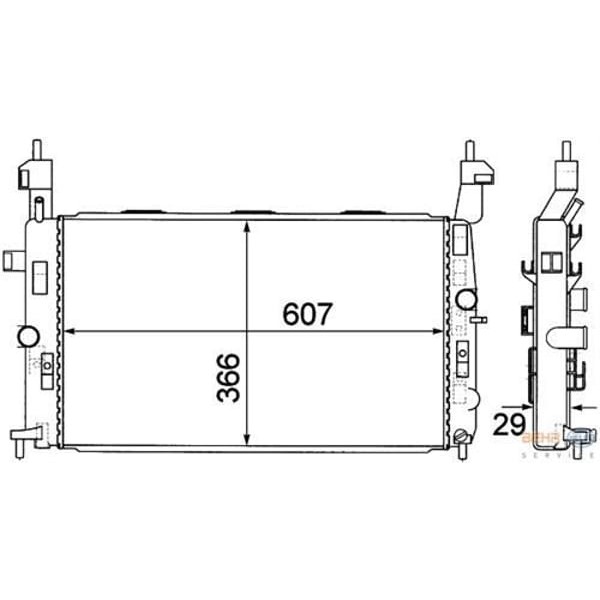 ORIS BOP145026 Radyatör Brazing Merıva 1.4 16V Twin-1.6-1.6 16V-1.8 Müşürlü Ac Klimasız Mek 608X368X