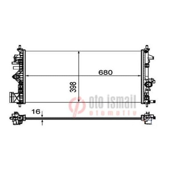 ORIS BOP568 Su Radyatörü Insignia 08- 1.6 16V 1.8 16V Ac Brazıng 680X398X16
