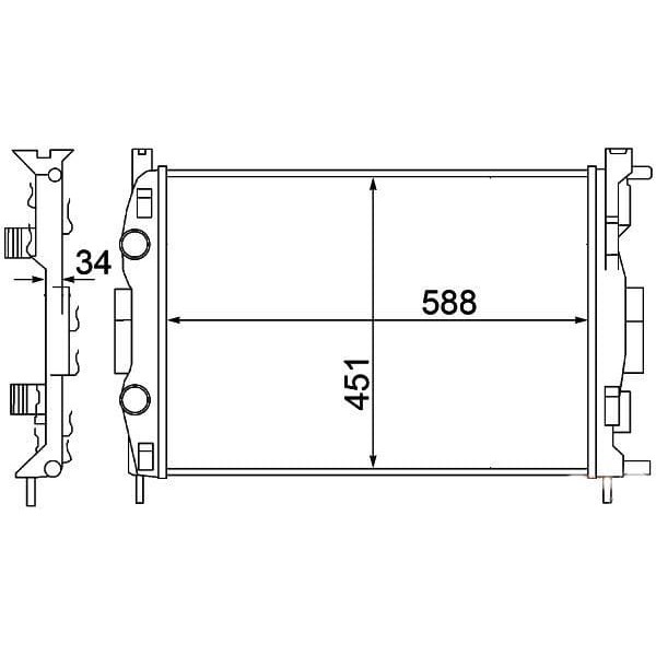 ORIS BRN018 Su Radyatörü Megane II 02- 1.5 DCI 1.4 16V 1.6 16V 1.9 DCI 2.0 16V Scenic II 03- Mt Bva