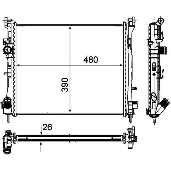 ORIS BRN056 Su Radyatörü CLIO II Symbol 01- 1.5 DCI Mt Ac/Nac CLIO Thalia I 01- II 08- 1.5 DCI CLIO 