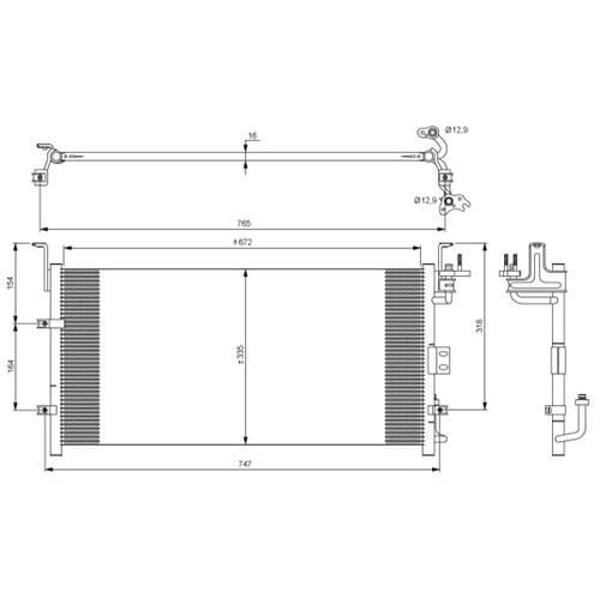 ORIS CHY004 Klima Radyatörü Sonata 02-04 726X342X16