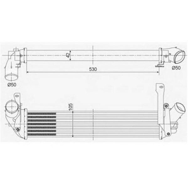 ORIS IRN001042 Turbo Radyatörü Intercooler Kng 1.5 Dci 01 530X100X42 Mek.-Otomatik