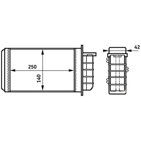 ORIS KFI009032 Kalorifer Radyatörü Brazing Bravo 95-01 Brava 95-01 Marea 96-02 250X140X32 