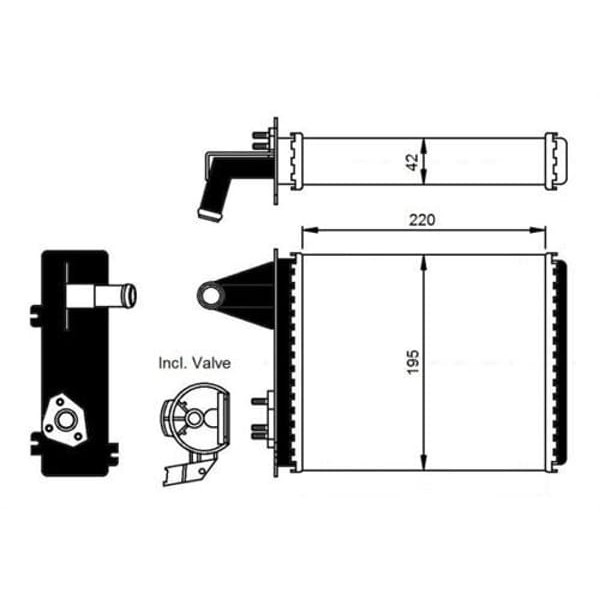 ORIS KFI010032 Kalorifer Radyatörü Brazing Palio 233X195X32