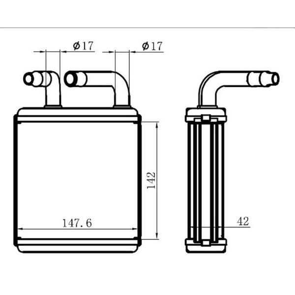 ORIS KHY007042 Kalorifer Radyatörü Brazing Hyundai Kamyon 142X147X42 Otomatik/Mek