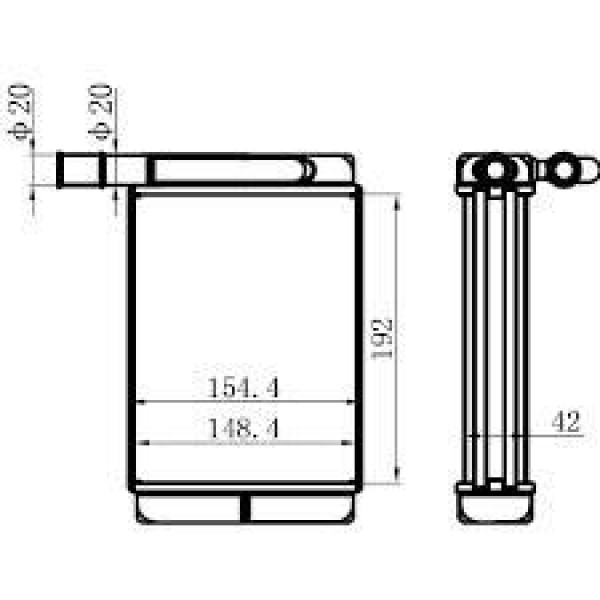 ORIS KHY516042 Kalorifer Radyatörü Hyundai Sonata 192X148X42 Oto.-Mek.