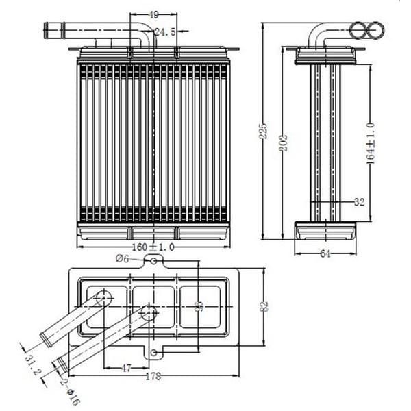 ORIS KIS007032 Kalorifer Radyatörü Isuzu Npr 164X160X32 Oto.-Mek. 