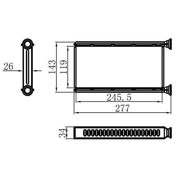 ORIS KMI051026 Kalorifer Radyatörü Brazıng L200 12- At/Mt Şanzıman 118X255X26 