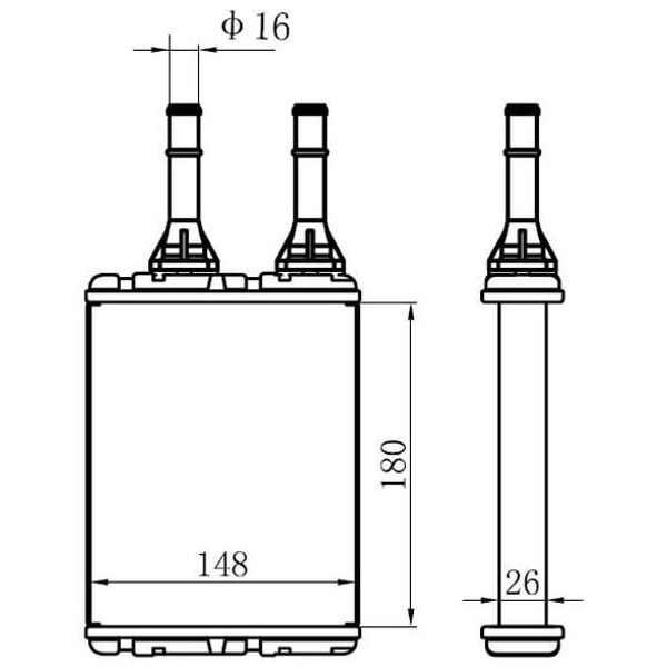 ORIS KNI009026 Kalorifer Radyatörü Brazıng Nissan Vanetta 96-00 At/Mt Şanzıman 180X148X26