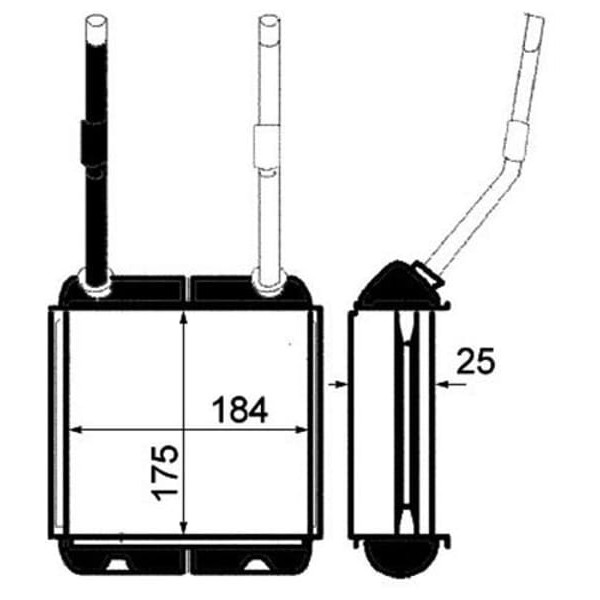 ORIS KOP006032 Kalorifer Radyatörü Brazing Astra F-Calıbra A-Vectra A Uzun Borulu Klimasız 169X178X3