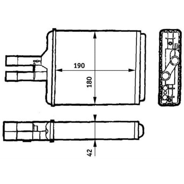 ORIS KOP009026 Kalorifer Radyatörü Brazing Vectra B Borulu 220X165X26