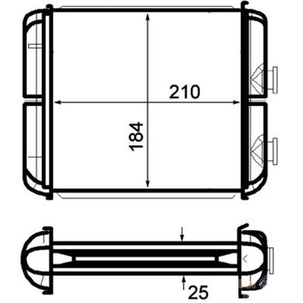 ORIS KOP012026 Kalorifer Radyatörü Brazing Astra F-Astra G-Astra H Yüzüklü Mek Otom 208X183X26
