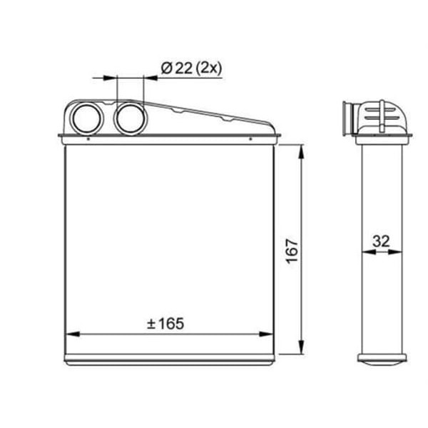 ORIS KRN011032 Kalorifer Radyatörü Brazing Twingo CLIO Micra 165X165X32