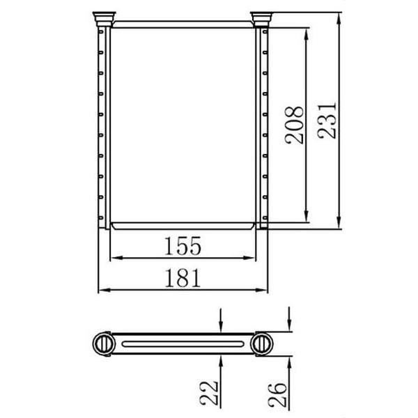 ORIS KTO011022 Kalorifer Radyatörü Brazıng Avensis 155X209X22 At/Mt Şanzıman 