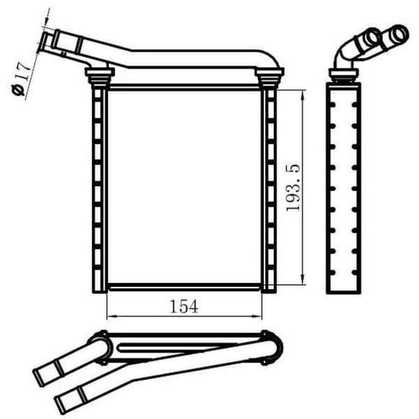 ORIS KTO042026 Kalorifer Radyatörü Brazıng Toyota Auris-Corolla 154X194X26 At/Mt Şanzıman 