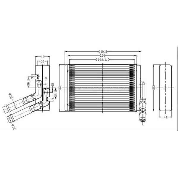 ORIS KVW010032 Kalorifer Radyatörü Golf IV 1.4İ-1.6İ 97 214X154X32 Oto.-Mek.