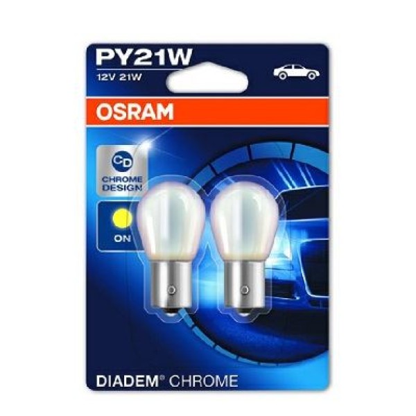 OSRAM 7507DC-02B Ampül 12V 93 Sinyal 21W Dıadem Chrome Krom Yakın Tırnak Tek Duy İkili Paket