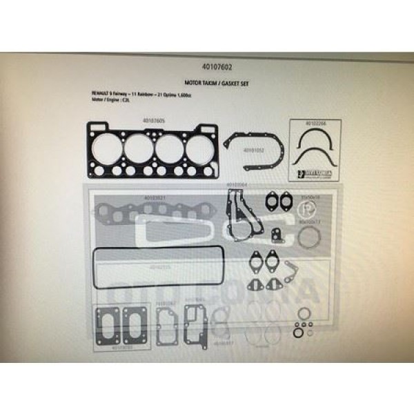 OTO CONTA 40107602S Motor Takım Conta Renault 9 1.6 Faırway-Optima Skt Keçelı - Subap Lastıklı 