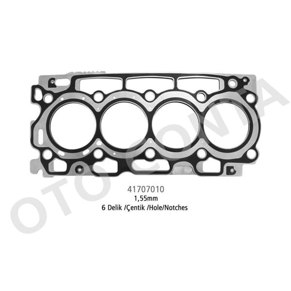 OTO CONTA 41707010 Silindir Kapak Contası Çelık Mls 1.55Mm 6 Delık Partner Berlingo 1.6 HDI 16V Dv6A 