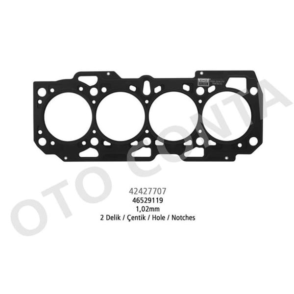 OTO CONTA 42427707 Silindir Kapak Contası 2 Delık Doblo 1.9D Çelık 1.02Mm 