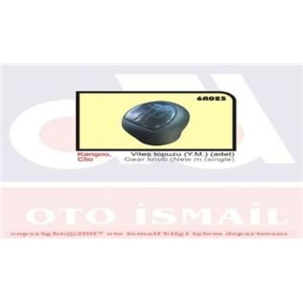 OZAR 6R025 Vites Topuzu CLIO III 09- CLIO II 98-06 Kangoo 00-08 Siyah 