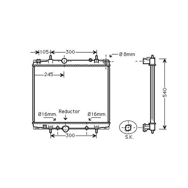 PEUGEOT 1330.V0 Su Radyatörü Fiorino / Bipper / Nemo Klimalı 