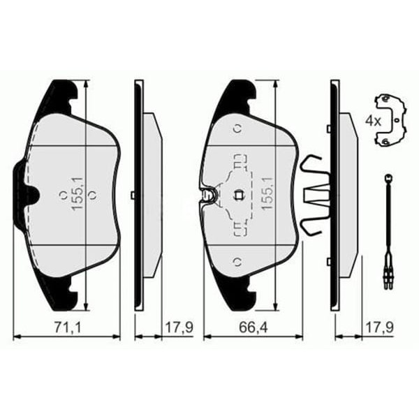 PEUGEOT 1609987980 Fren Balatası Ön 208 12- 3008 09- 5008 09- / C4 Grand Picasso 08- C4 Picasso 06- 