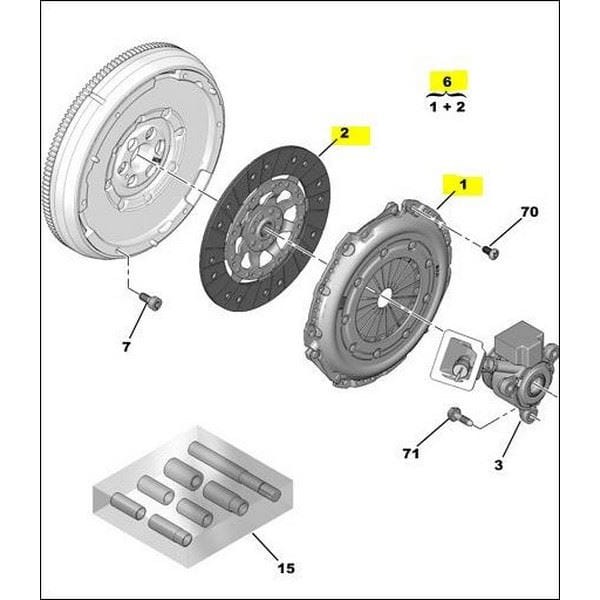 PEUGEOT Orijinal 2052.X5 Debriyaj Seti 308 / C4 1.6 HDI