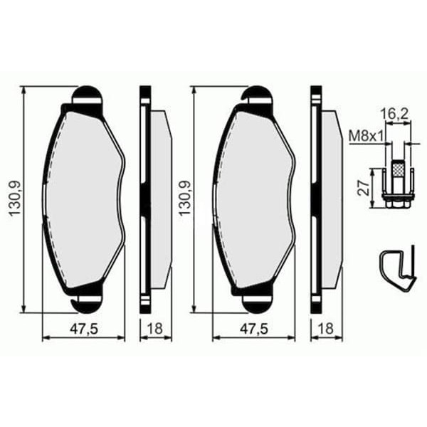 PEUGEOT 4254.94 Fren Balatası Ön 206 98- 306 93- 