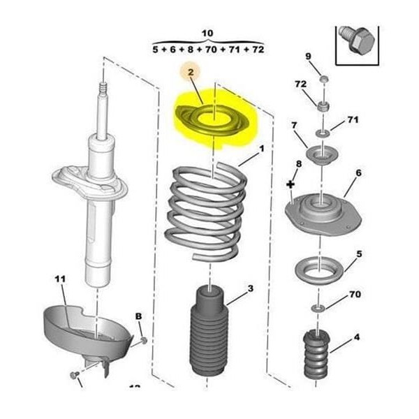 PEUGEOT 5031.84 Helezon Yay Tutucu C15