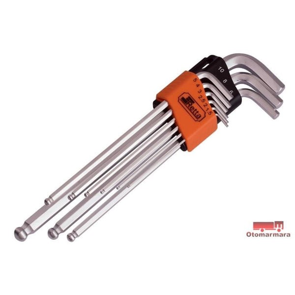 RETTA RAT5009 Alyan Anahtar Takımı Topbaşlı Uzun 9Prç 