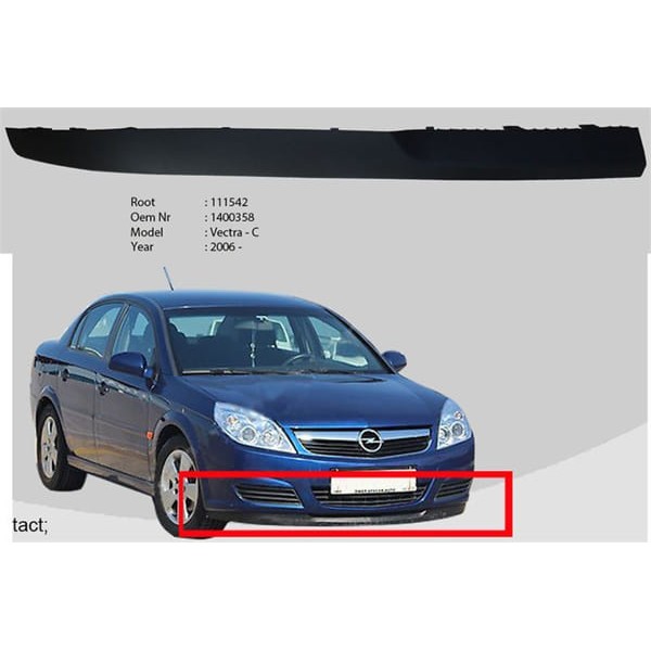 ROOT 111542 Tampon Ön Uzatması Sağ Spor Paket Harıç Vectra C 06-