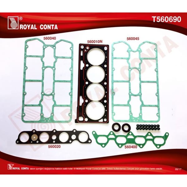 ROYAL 560690 Motor Takım Conta Üst Reınz Keçe - Subap Las Megane 2.0 16V F7R 