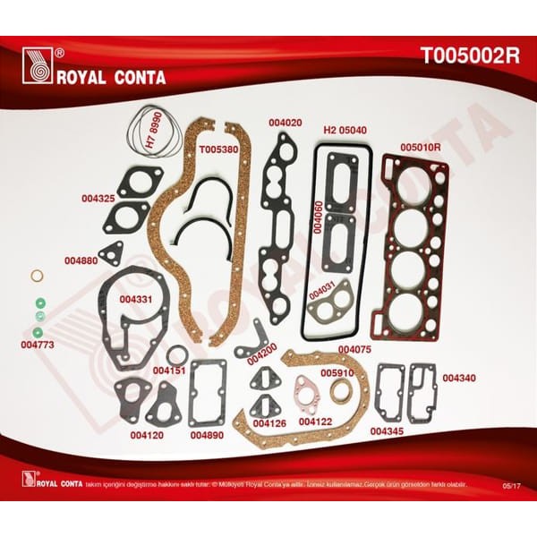 ROYAL T005002R Motor Takım Conta (Süper) Keçesiz Renault 12 1400 