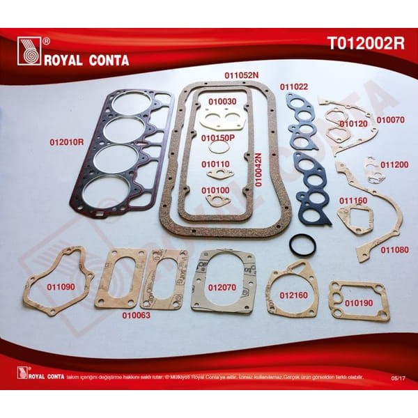 ROYAL T012002R Motor Takım Conta (Süper) Keçesiz Murat 131 Dkş 1600