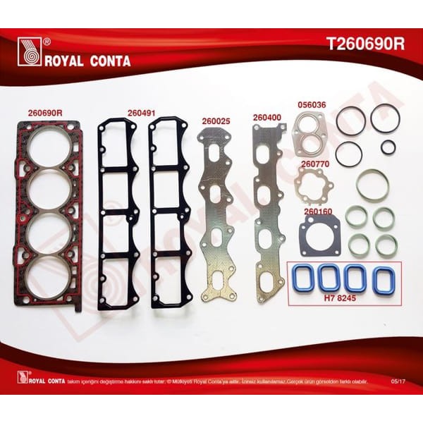 ROYAL T260690R Motor Takım Conta Üst Palio Albea Marea Brava 1.6 16V 96- 