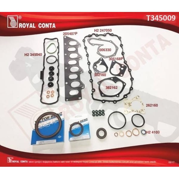 ROYAL T345009 Silindir Lastikli Takım Conta Skt Keçeli Master-Megane 1.9 F9Q 