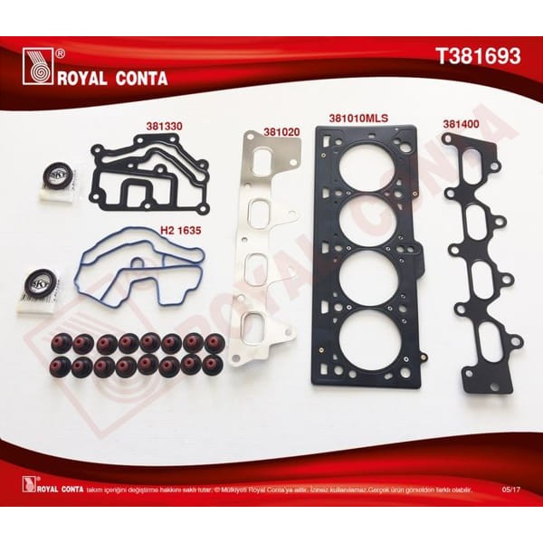 ROYAL T381693 Motor Takım Conta Üst Skt Keçelı - Reınz Sub.Lastıklı CLIO Megane Scenic Laguna 1.4 1.