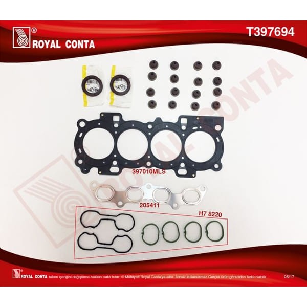 ROYAL T397694 Motor Takım Conta Üst Skt Keçelı - S Lastıklı Subap Kap.Contasız Focus Fiesta 1.6 16V