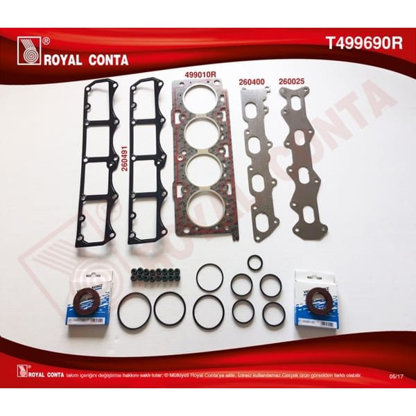 ROYAL T499690R Motor Takım Conta Reınz Keçe - Sub.Las Doblo Palio Albea 1.6 01- 182.B6.000 Mt.No 505